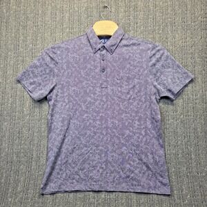 7 Diamonds Dance Floor Polo Shirt Mens Large Purple Button Down Collar SMP-1461